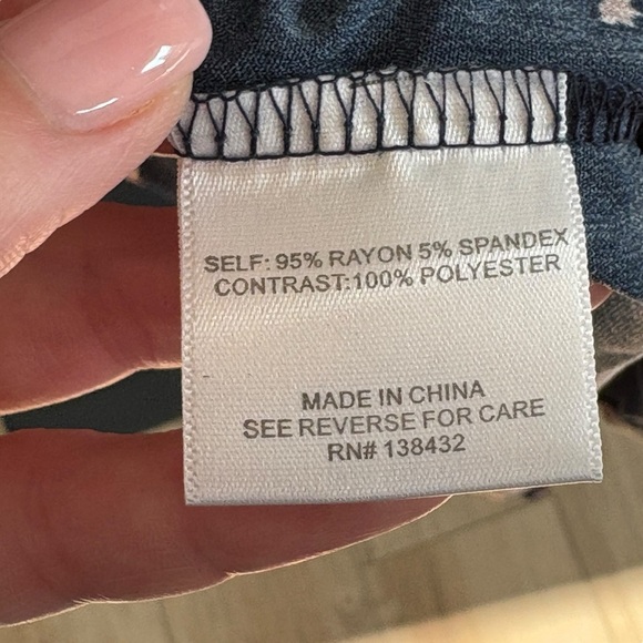 Modcloth Womens Navy Floral Pink Roses Dress Size Large Fit Flare - Picture 6 of 7